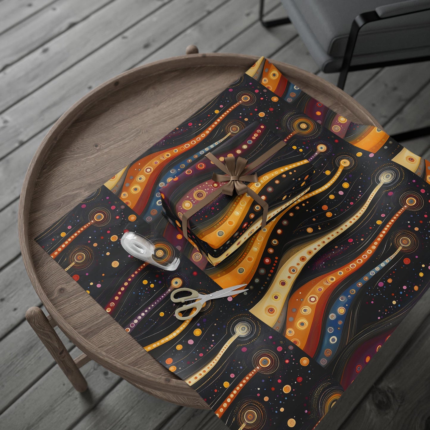Swirl Celestial Orb Sun Glow Pattern Wrapping Papers