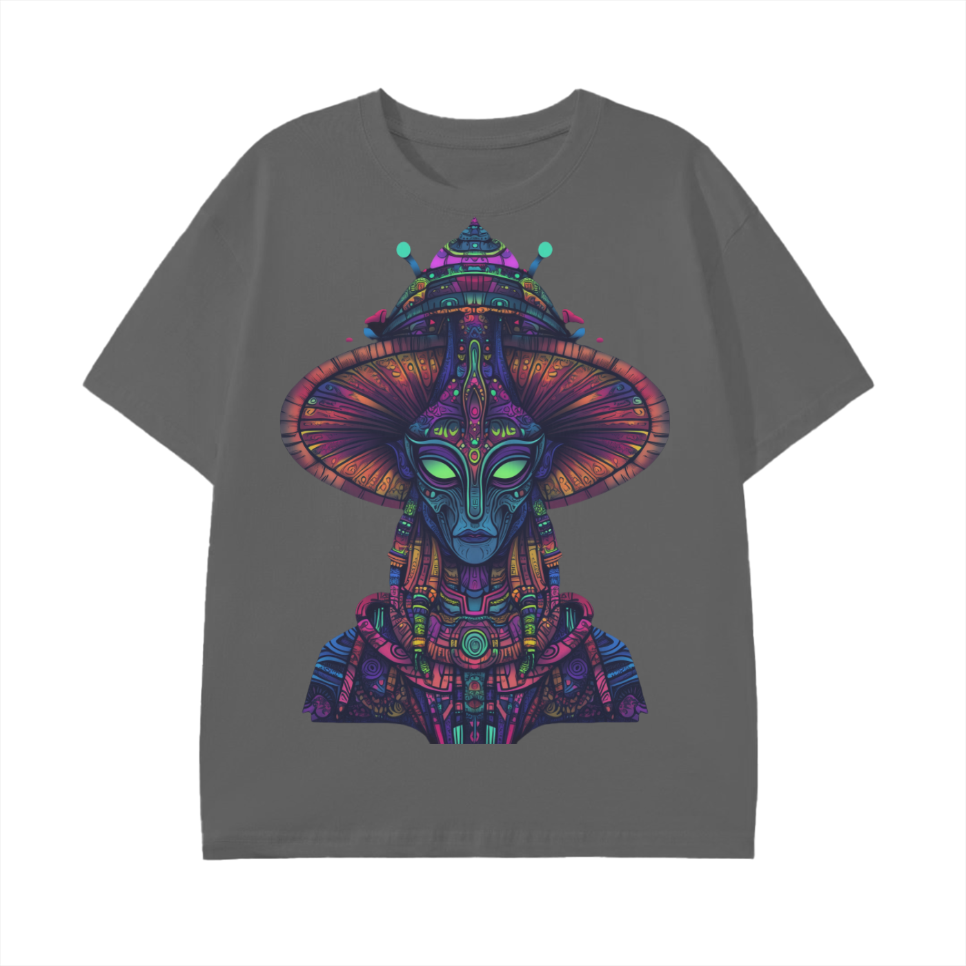 Amazonian Neon Tribal Shaman Mushroom Alien Graphic Festival Unisex Classic T-Shirt