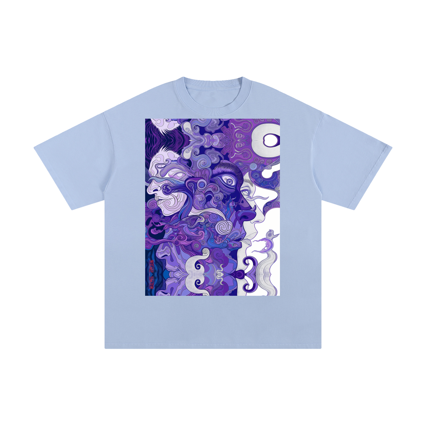 Purple Wave Profile Avant Faces Smoke Swirl Unisex Tee Unisex Vintage Wash Distressed T-ShirtUnisex Pure Cotton T-Shirt