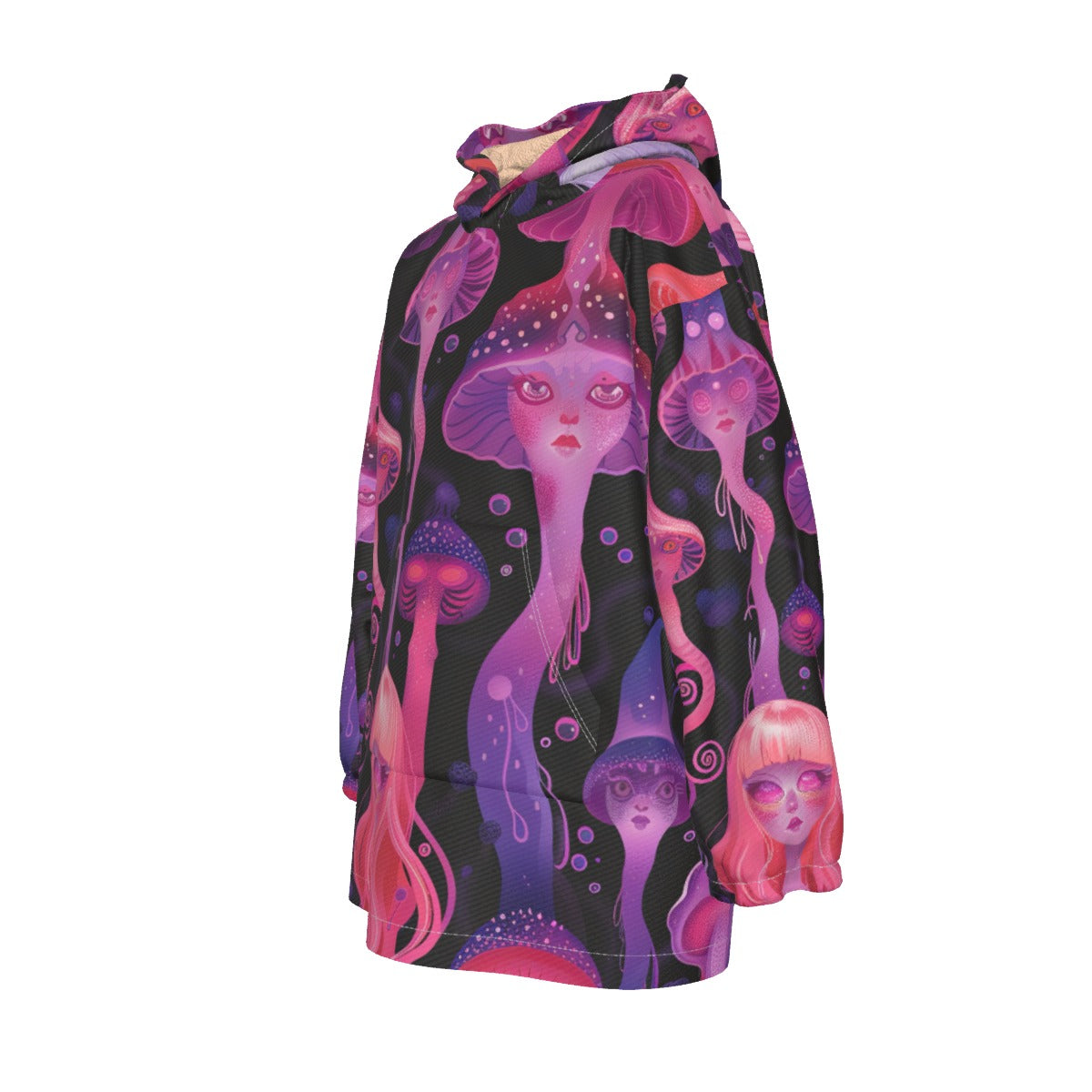 Jellyfish Laavalamp Pastel Drip Festival PSY Long All-Over Print Kid's Sherpa Fleece Hoodie Blanket