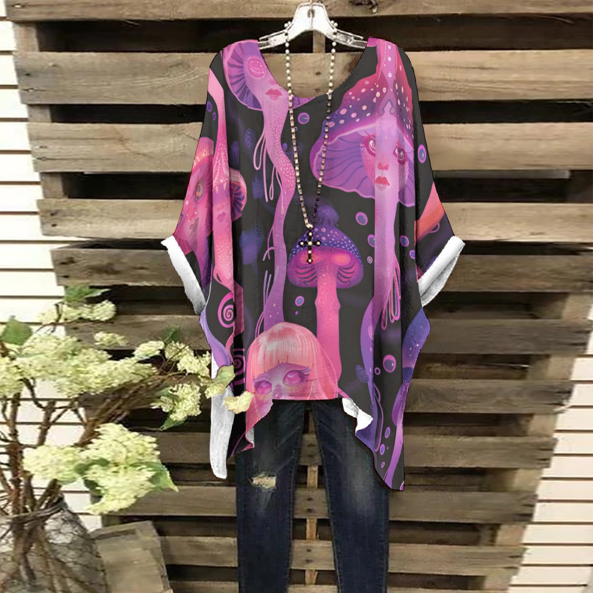 All-Over Print Women's Bat Sleeve Shirt