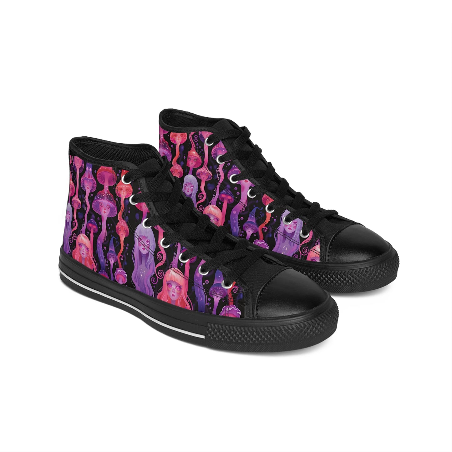 UV Anime Jellyfish Neon Purple Pink Lilac Pastel Floating Flowy Goddess Spirit Men's Classic Sneakers