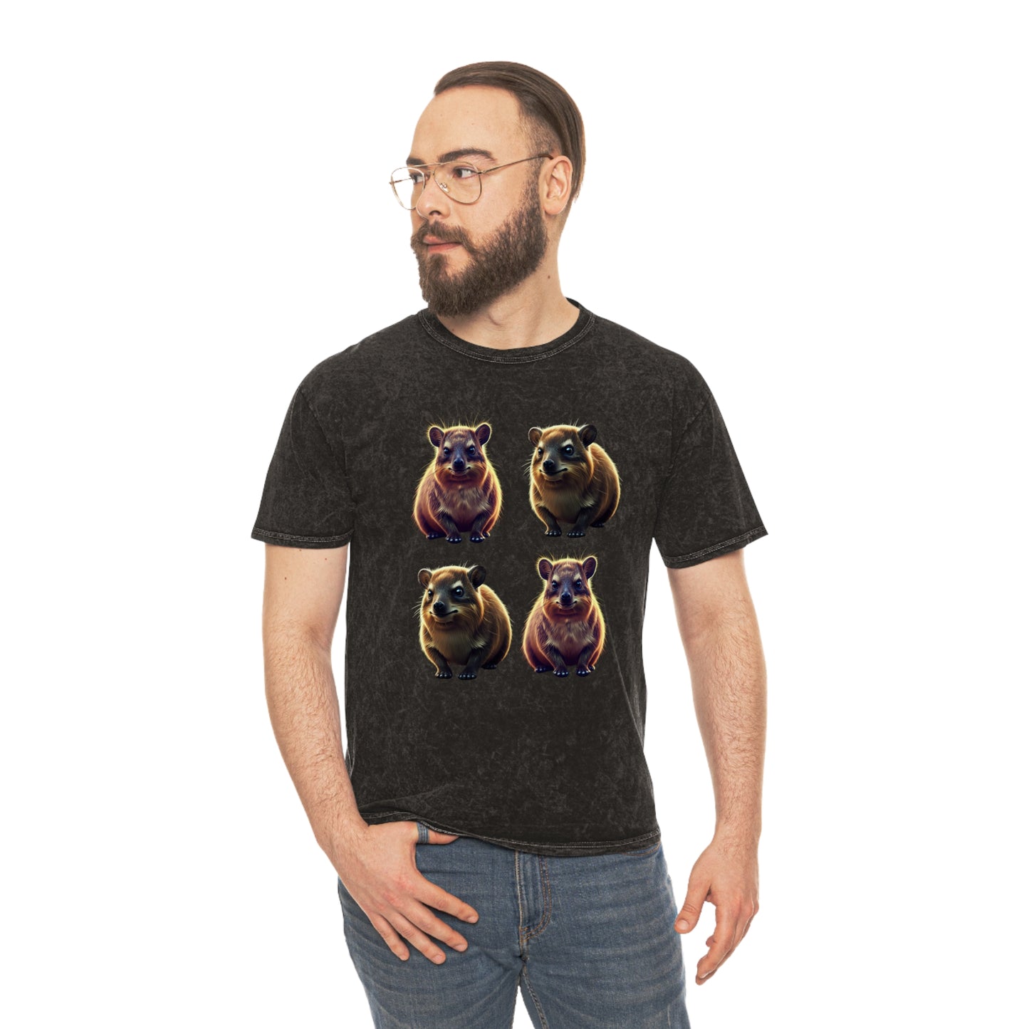 Hyrax Diamond Rock Rabbits Unisex Mineral Wash T-Shirt