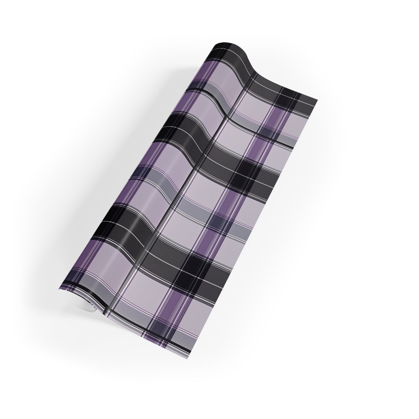 Purple Lavender Cream Black Plaid Gift Wrapping Paper Rolls, 1pc