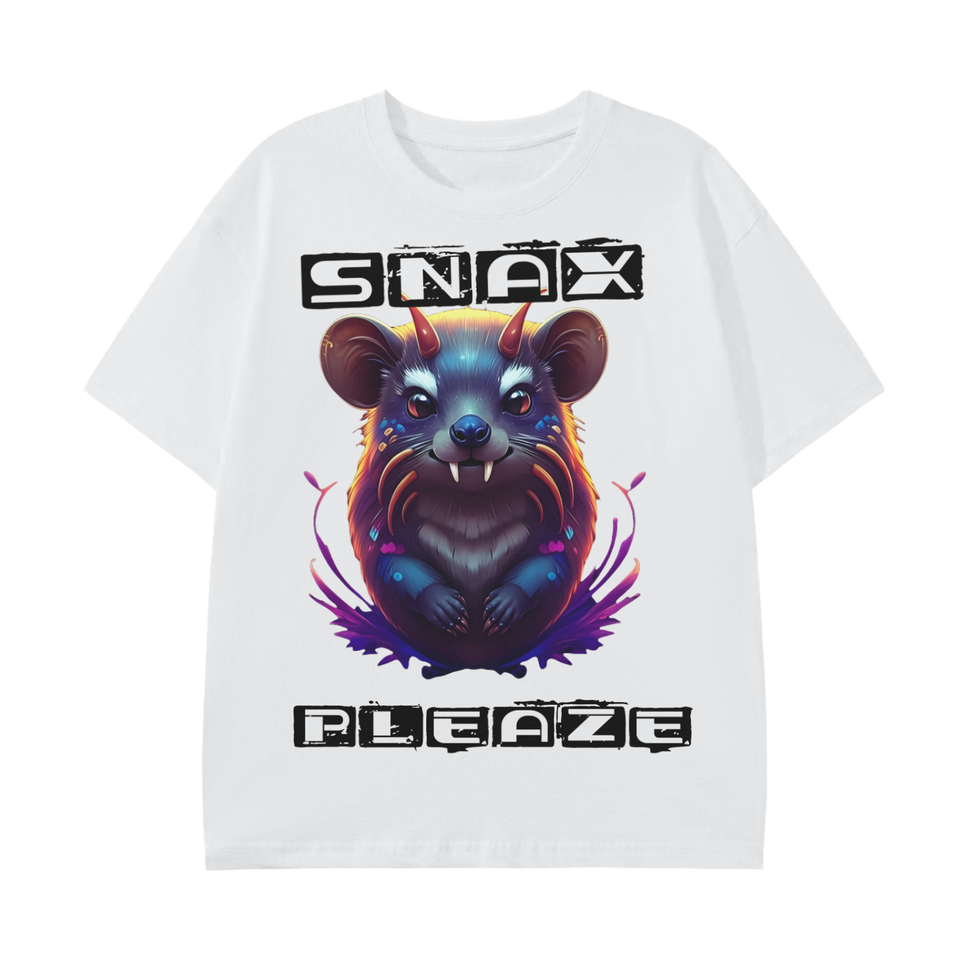 Hyrax Snax Please Yokai Anime Horn Flame Graphic Unisex Classic T-Shirt