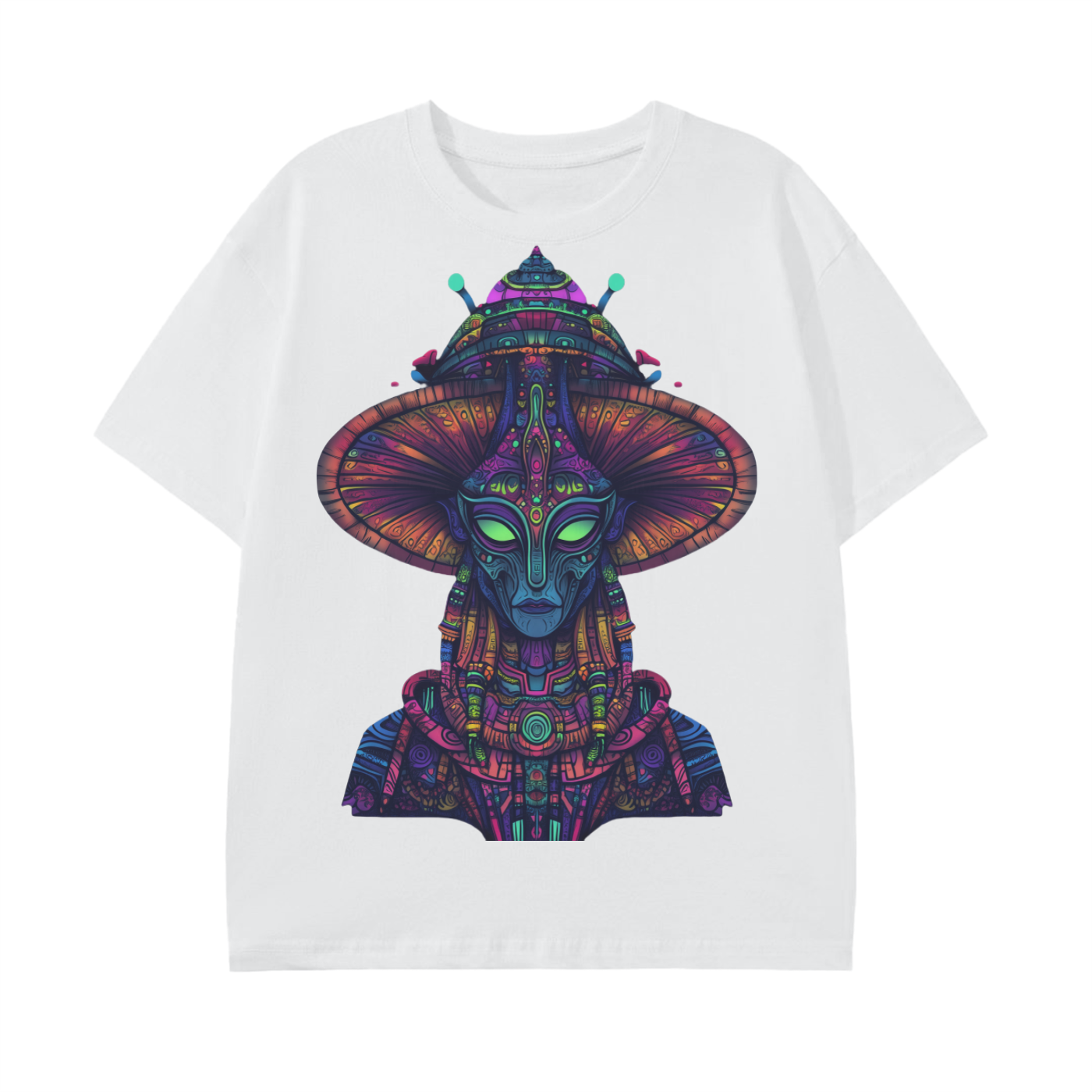 Amazonian Neon Tribal Shaman Mushroom Alien Graphic Festival Unisex Classic T-Shirt