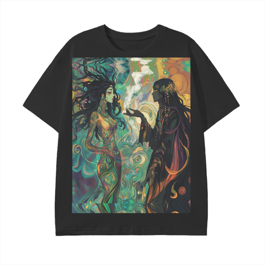 Green Atlantean Akashic Goddess Meets Shaman Realm Wizard Psychedelic Festival EDM Graphic Unisex Classic T-Shirt