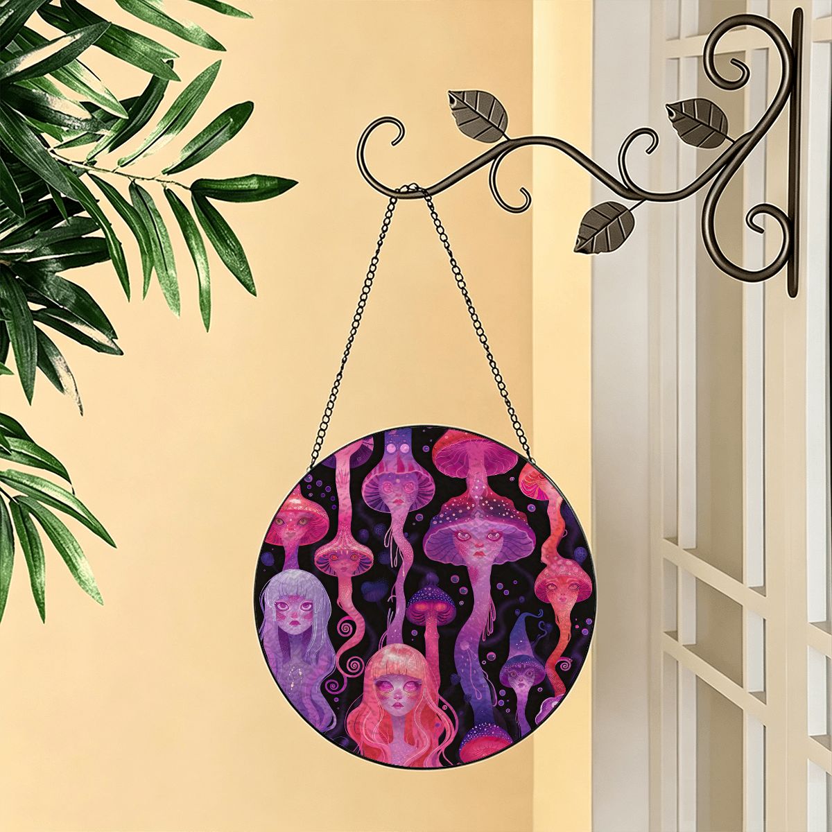 Jellyfish Stained Glass SuncatcherJellyfish Pastel Laava lamp Anime Drip Neon Glow Purple Pink Pastel Rave Goddess Window Hanging