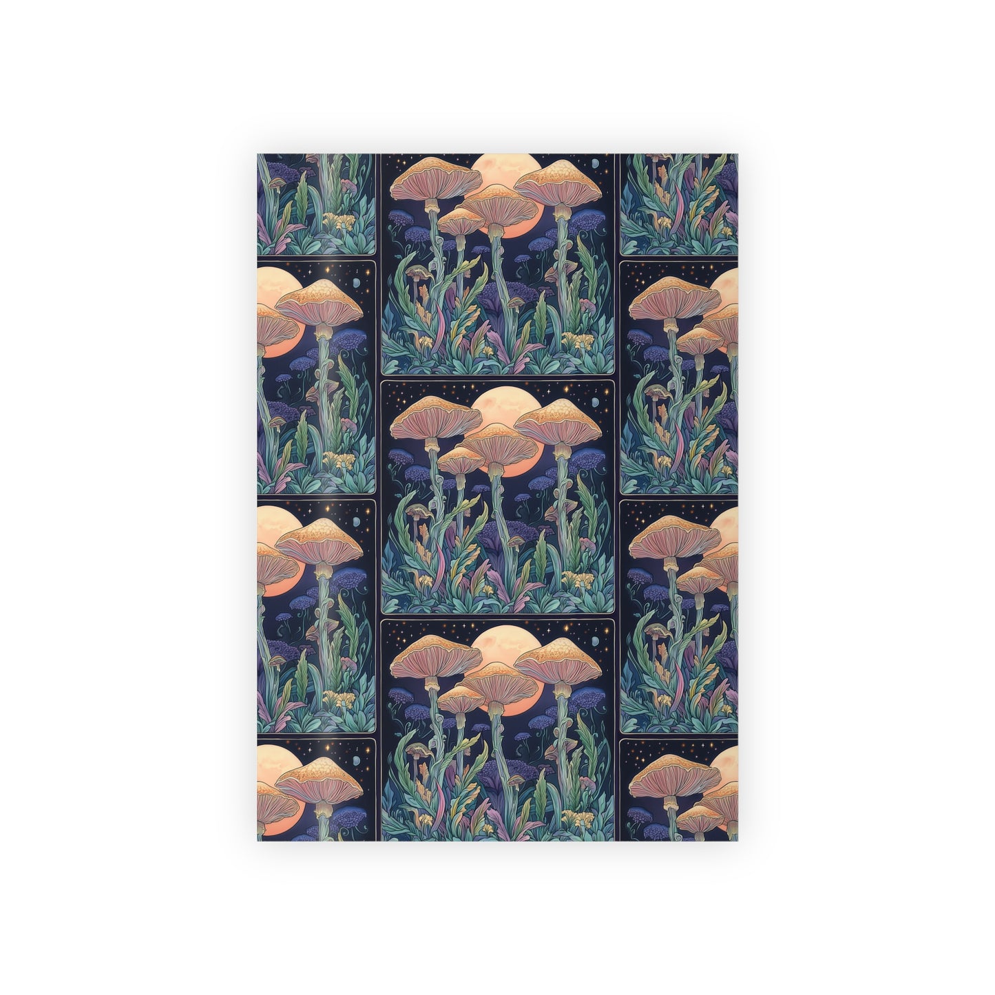 Mushroom Night Field Art Nouveau Gift Wrapping Paper Rolls, 1pc