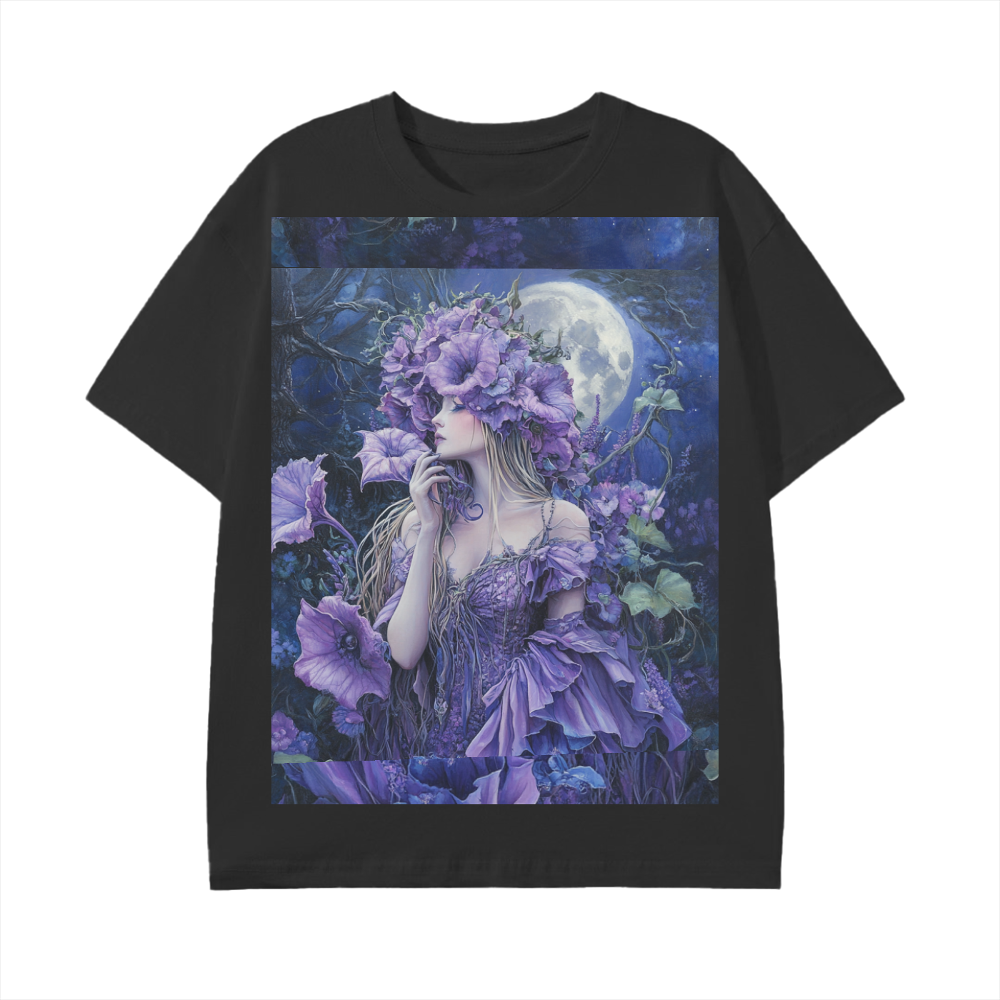 Lavender Datura Moon lit Trumpet Flower Fairy Unisex Graphic Classic T-Shirt