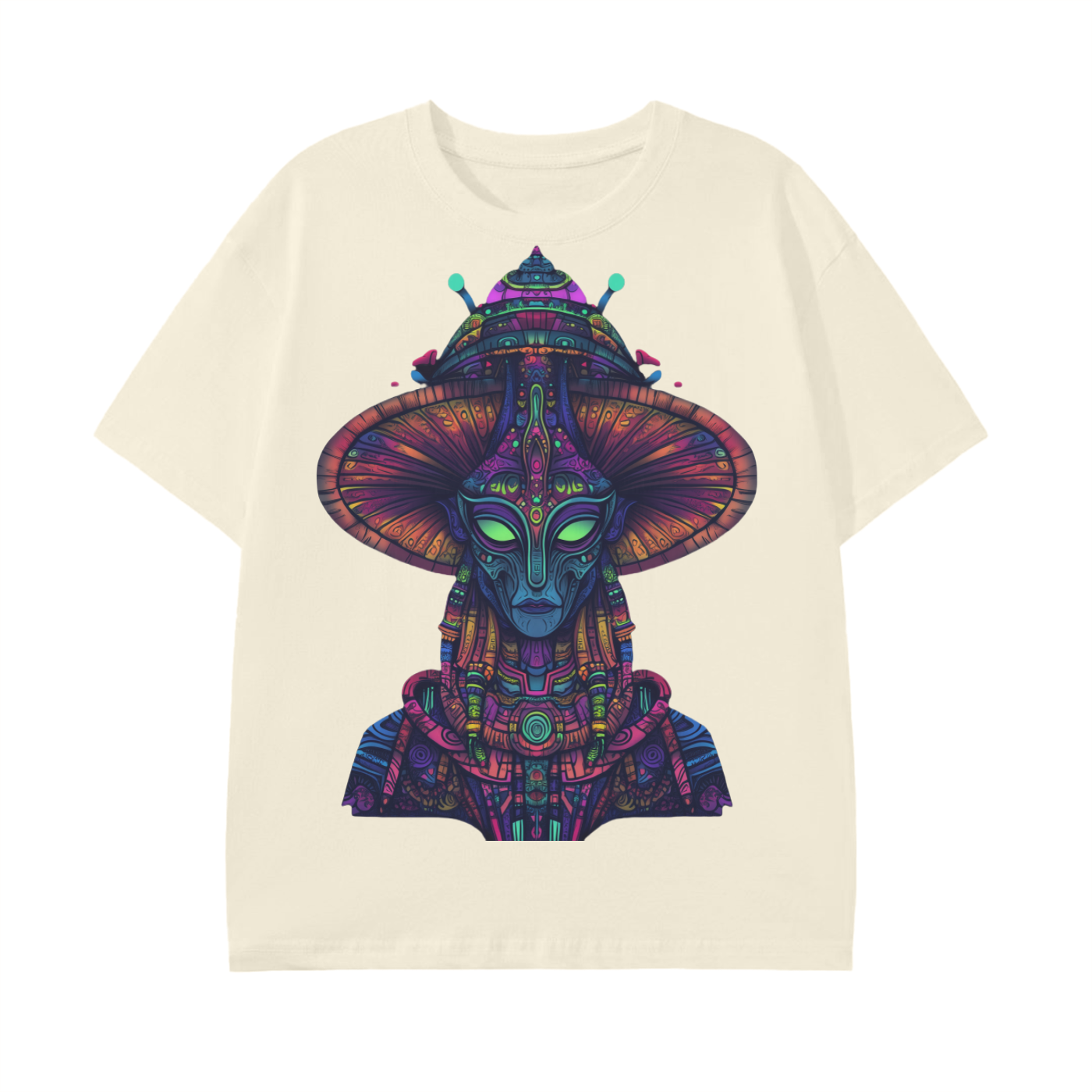 Amazonian Neon Tribal Shaman Mushroom Alien Graphic Festival Unisex Classic T-Shirt