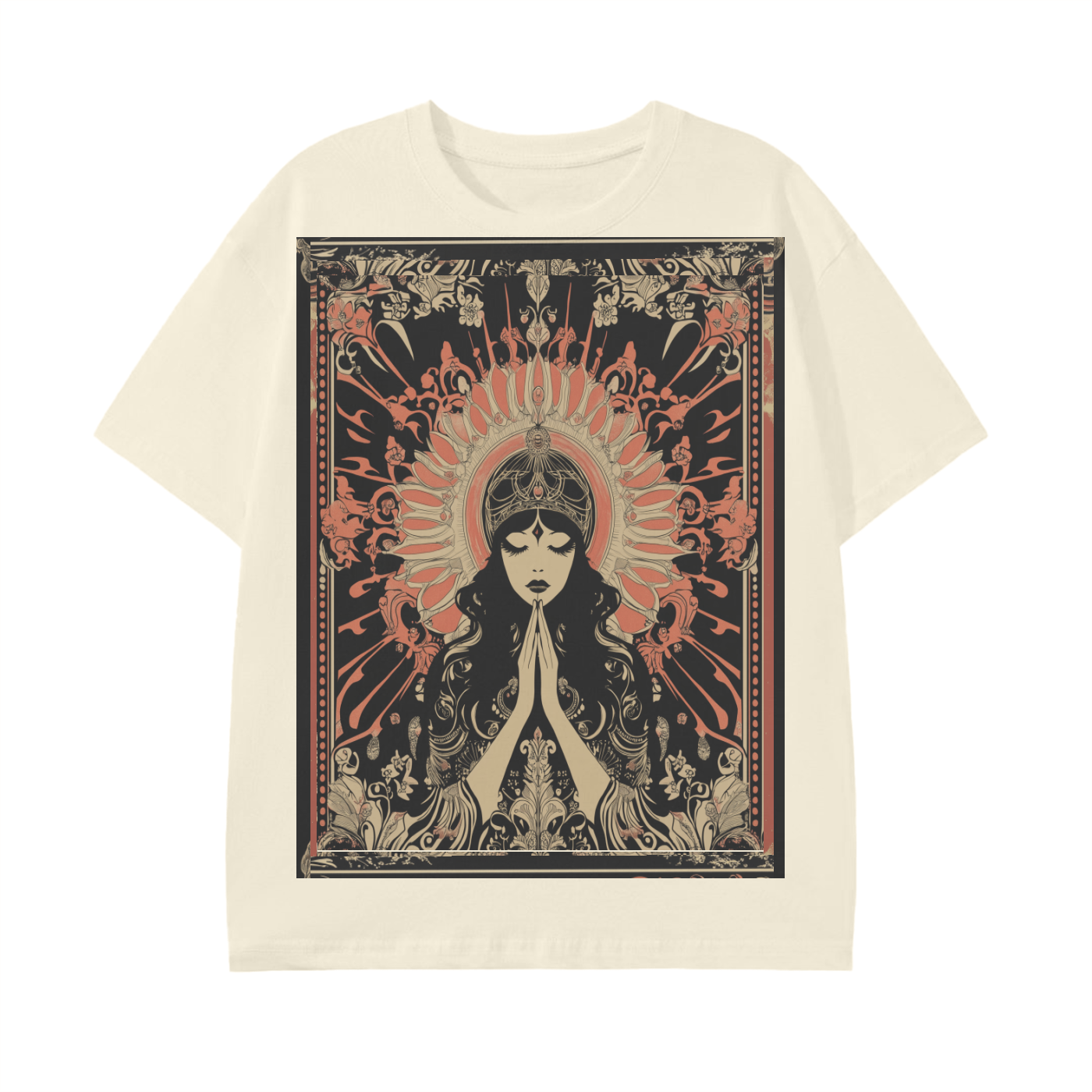 Retro mystic art noveau Levant boho prayer festival eace prayer goddess Unisex Classic T-Shirt - 180 GSM
