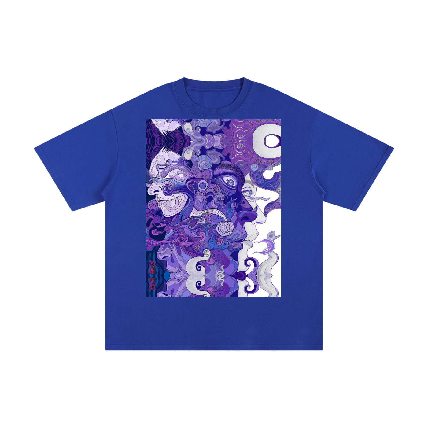 Purple Wave Profile Avant Faces Smoke Swirl Unisex Tee Unisex Vintage Wash Distressed T-ShirtUnisex Pure Cotton T-Shirt