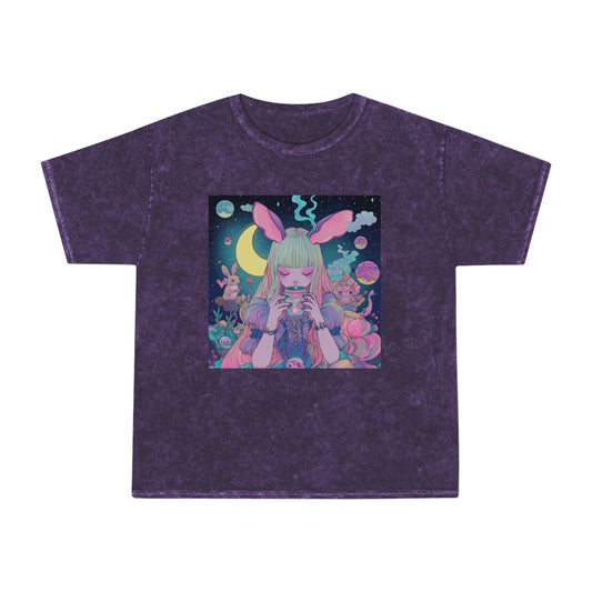 Alice has UV Boba Tea in psychedlia Wonderland Unisex Mineral Wash T-Shirt