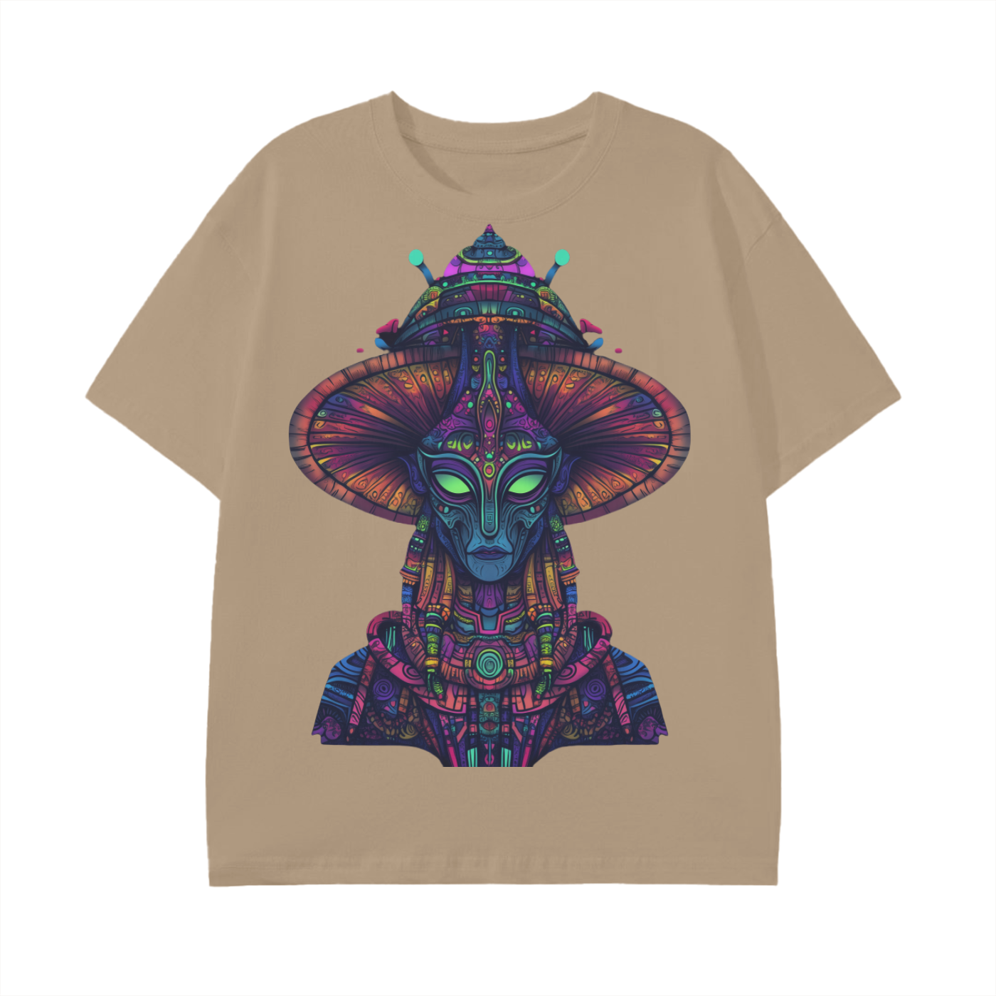 Amazonian Neon Tribal Shaman Mushroom Alien Graphic Festival Unisex Classic T-Shirt