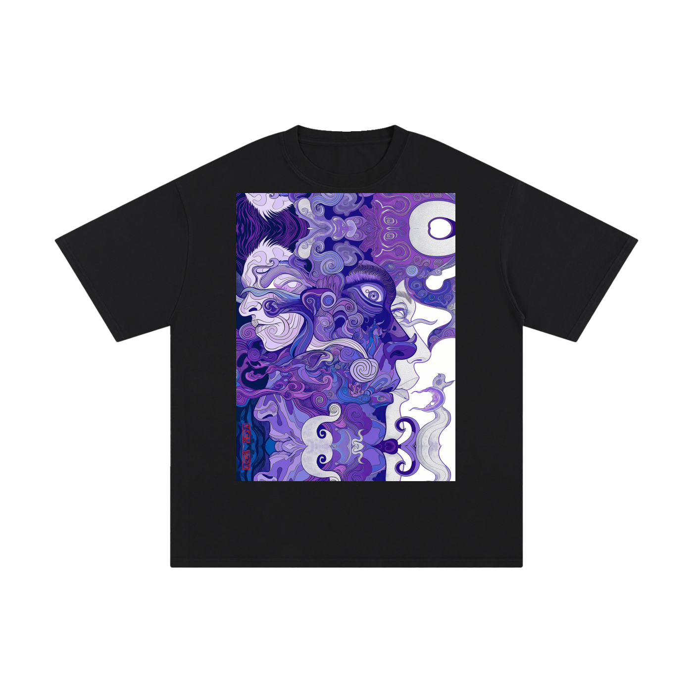 Purple Wave Profile Avant Faces Smoke Swirl Unisex Tee Unisex Vintage Wash Distressed T-ShirtUnisex Pure Cotton T-Shirt