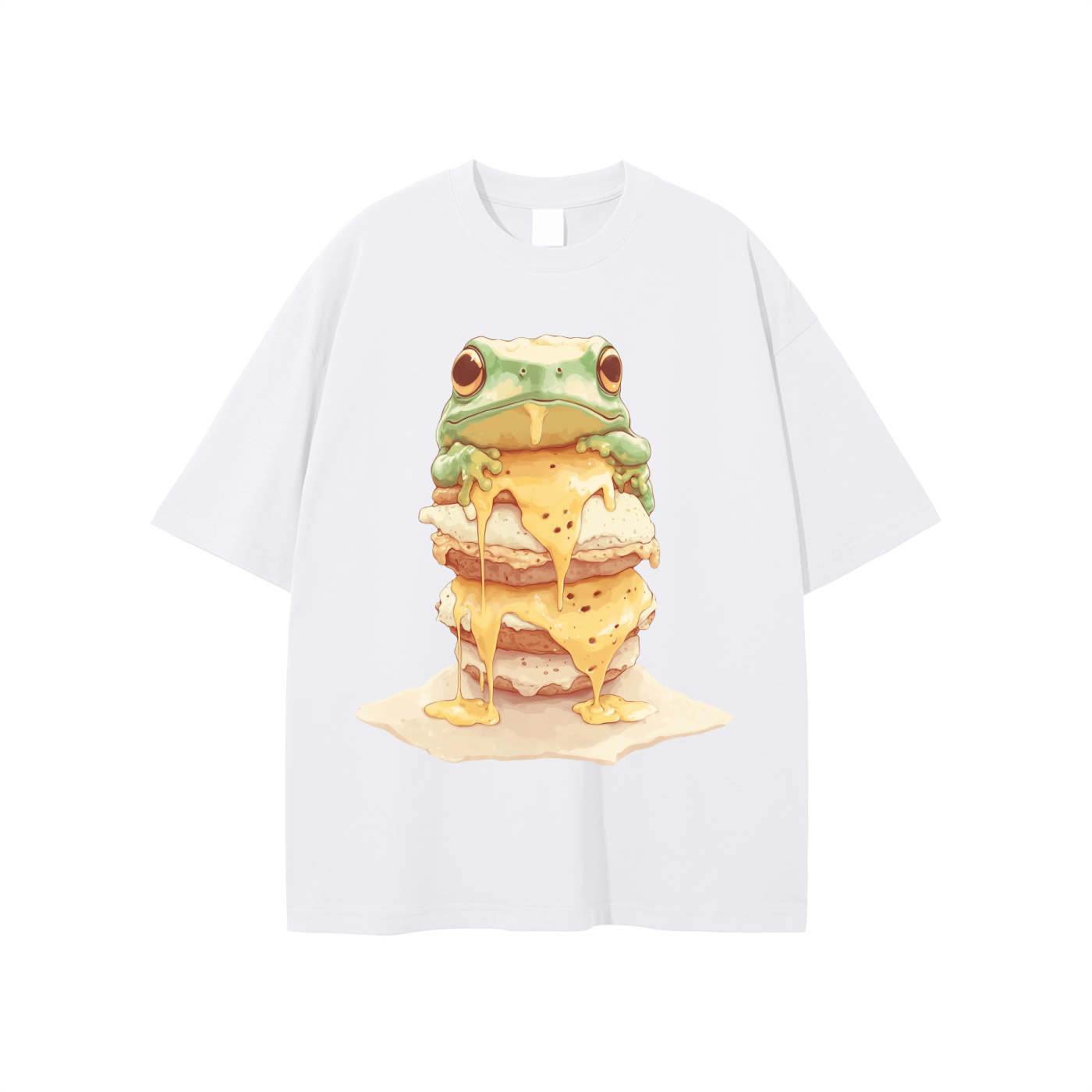 Frog Benedict Sammich Pastel Beach Drip Rave Festival Unisex Graphic T-shirt