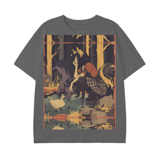 Cottagecore Girl Goose Lake Fox Ears Anime Goth Steampunk Skirt Unisex  Classic ReflectiveTee