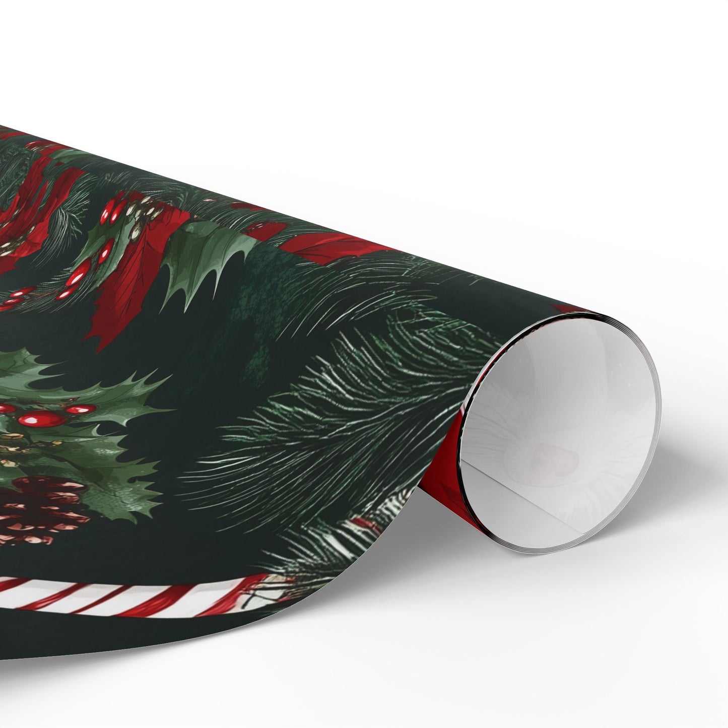 Opossum Trio Cluster PineCone Berries Pine Poinsetta Wrapping Papers