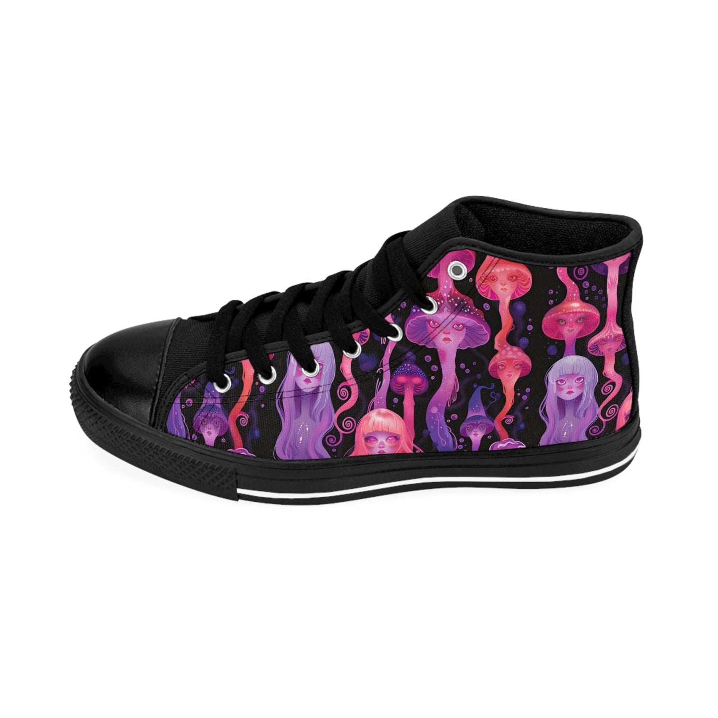 UV Anime Jellyfish Neon Purple Pink Lilac Pastel Floating Flowy Goddess Spirit Men's Classic Sneakers