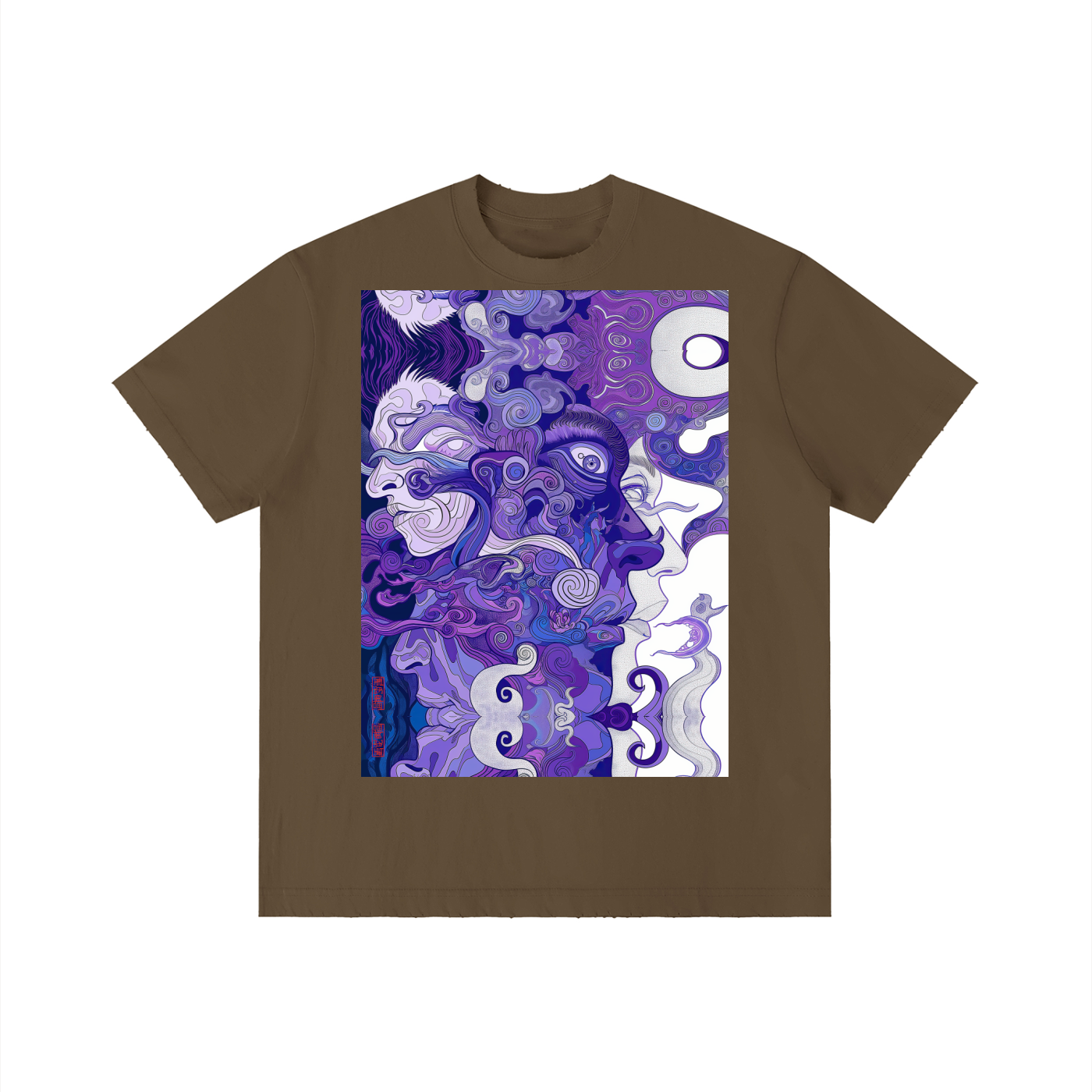 Purple Wave Profile Avant Faces Smoke Swirl Unisex Tee Unisex Vintage Wash Distressed T-Shirt