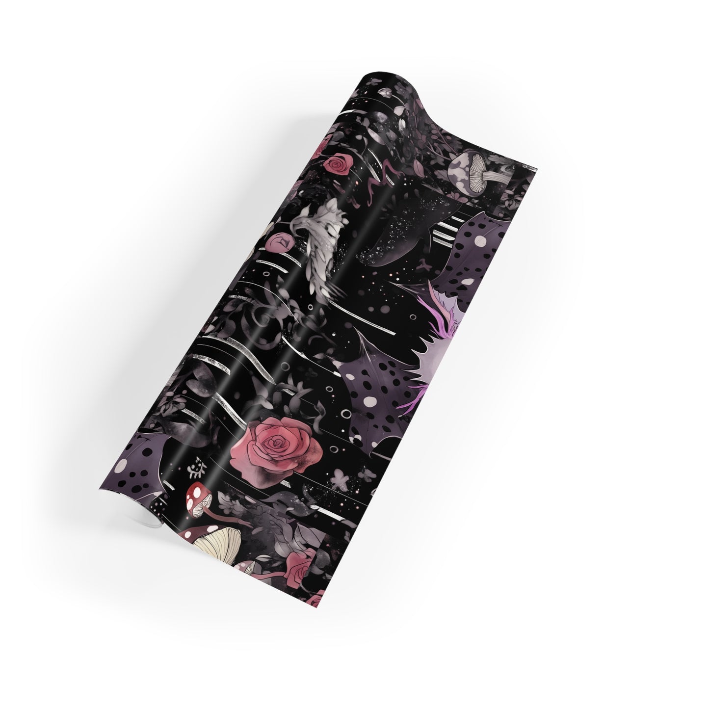 Axolotl Goth Cottagore Drip Black Rose Thorn Float 1 Gift Wrapping Paper Rolls, 1pc