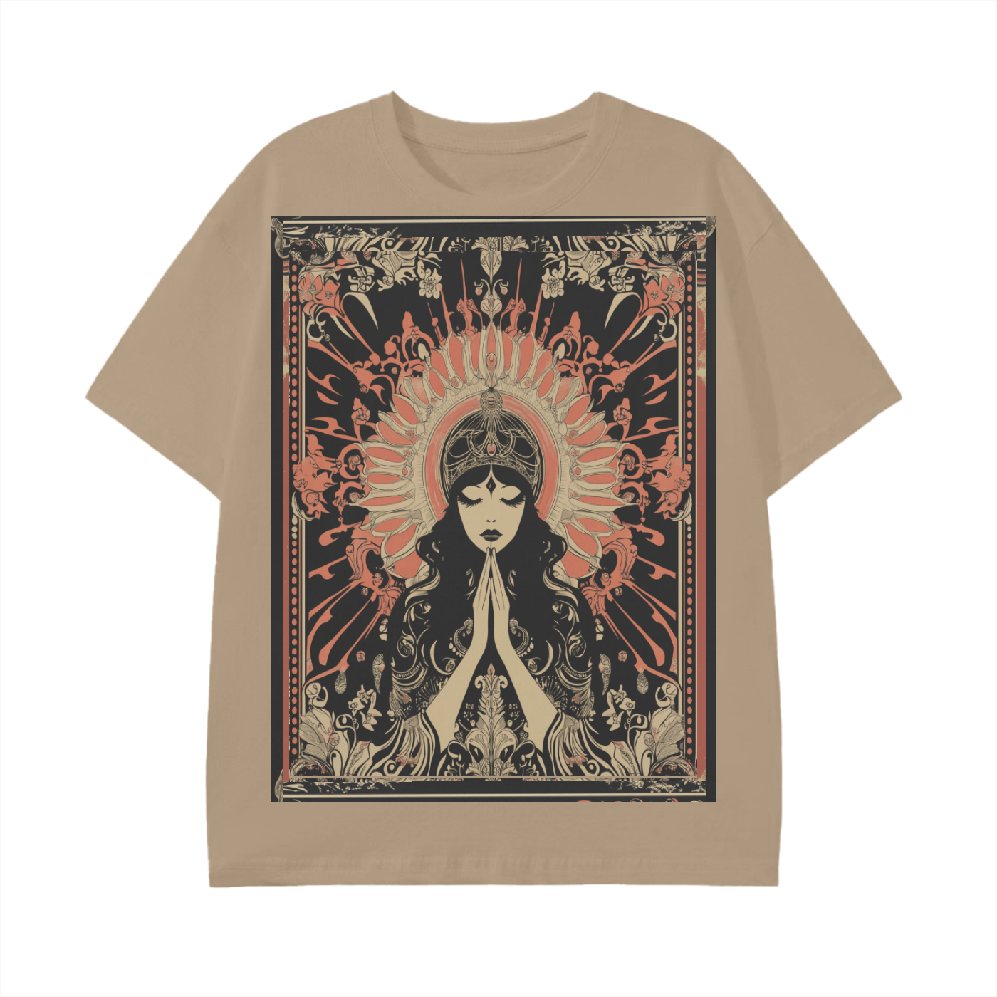 Retro mystic art noveau Levant boho prayer festival eace prayer goddess Unisex Classic T-Shirt - 180 GSM