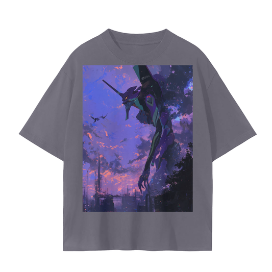 Purple Dark Sky Gundam Mobile Suit Mecca Sunset Onlook Unisex Tee Unisex Seamless T-Shirt - 230 GSM