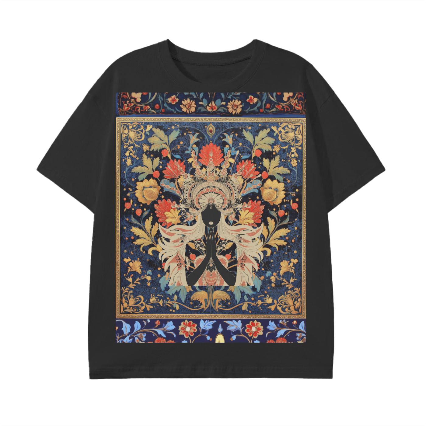 Dark Levant Eastern Nile Boho Floral Prayer Goddess Graphic Festival Unisex Classic T-Shirt