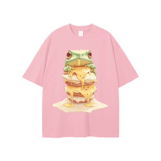 Frog Benedict Sammich Pastel Beach Drip Rave Festival Unisex Graphic T-shirt