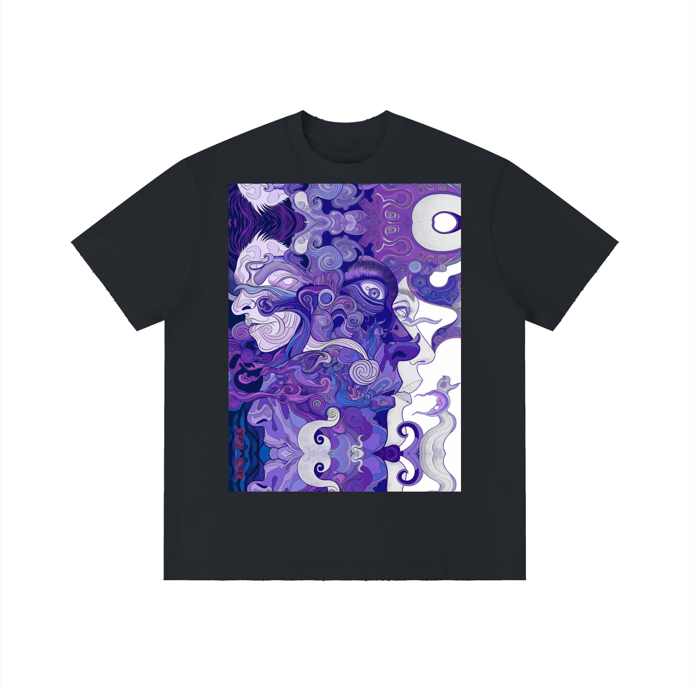 Purple Wave Profile Avant Faces Smoke Swirl Unisex Tee Unisex Vintage Wash Distressed T-Shirt