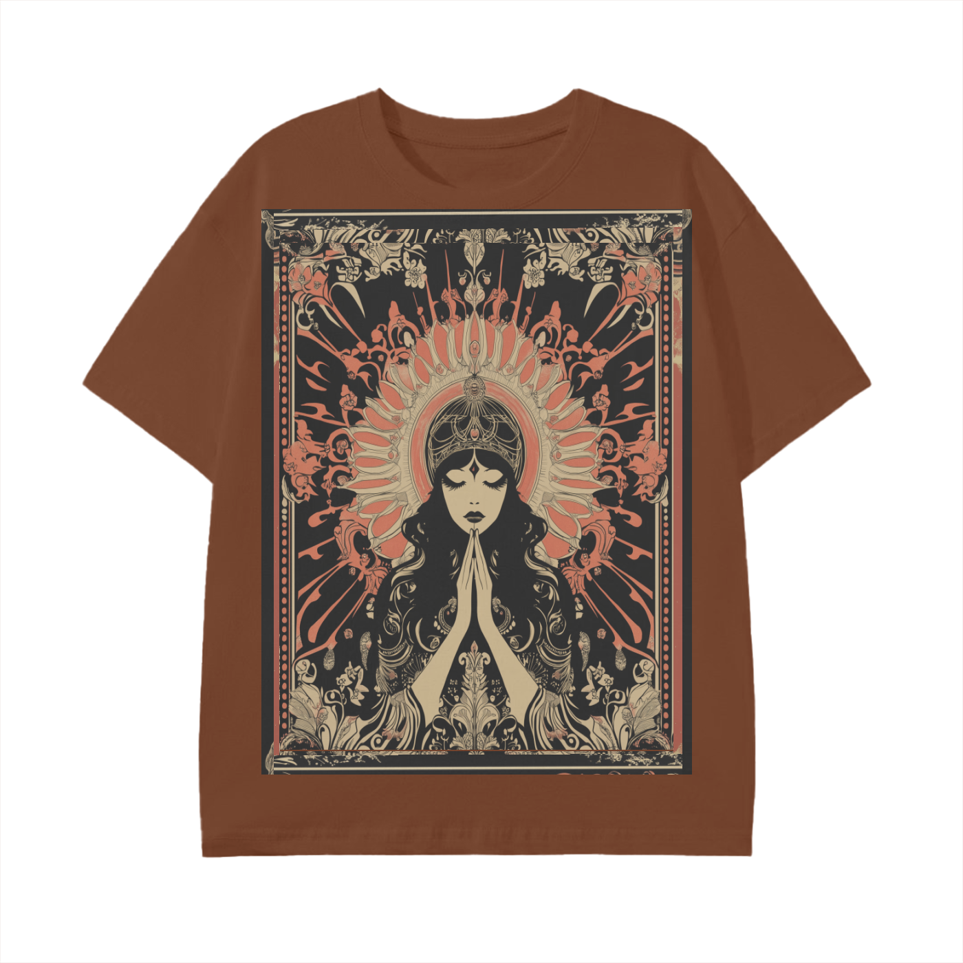 Retro mystic art noveau Levant boho prayer festival eace prayer goddess Unisex Classic T-Shirt - 180 GSM