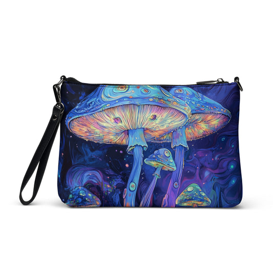 Purple UV Glow Shroom Psychedelia Crossbody bag