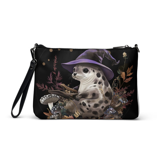 Witchy Seal of Fall Mushrooms Leaves Cottagecore Crossbody bag