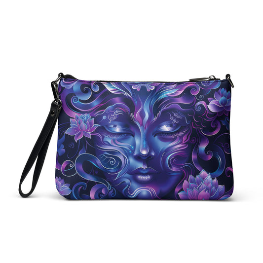 Purple Woodland Face Swirl Goddess Crossbody bag