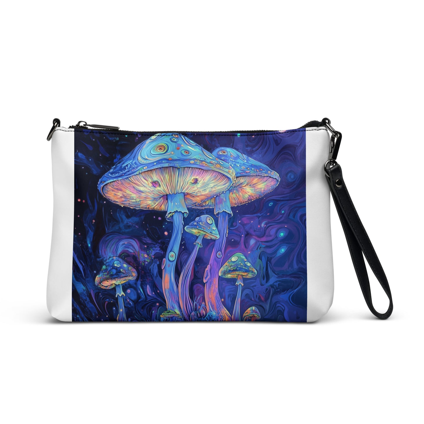 Purple UV Glow Shroom Psychedelia Crossbody bag