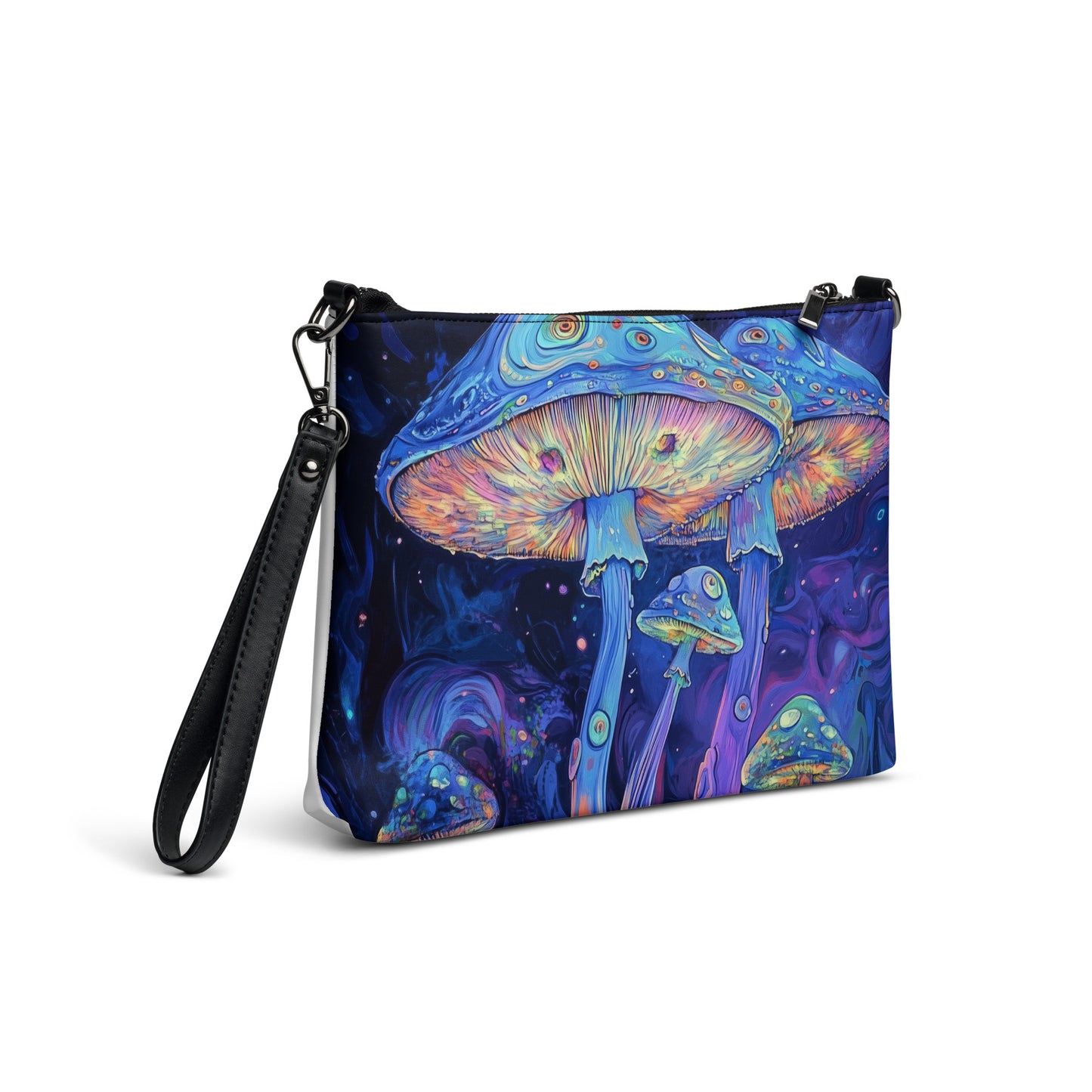 Purple UV Glow Shroom Psychedelia Crossbody bag