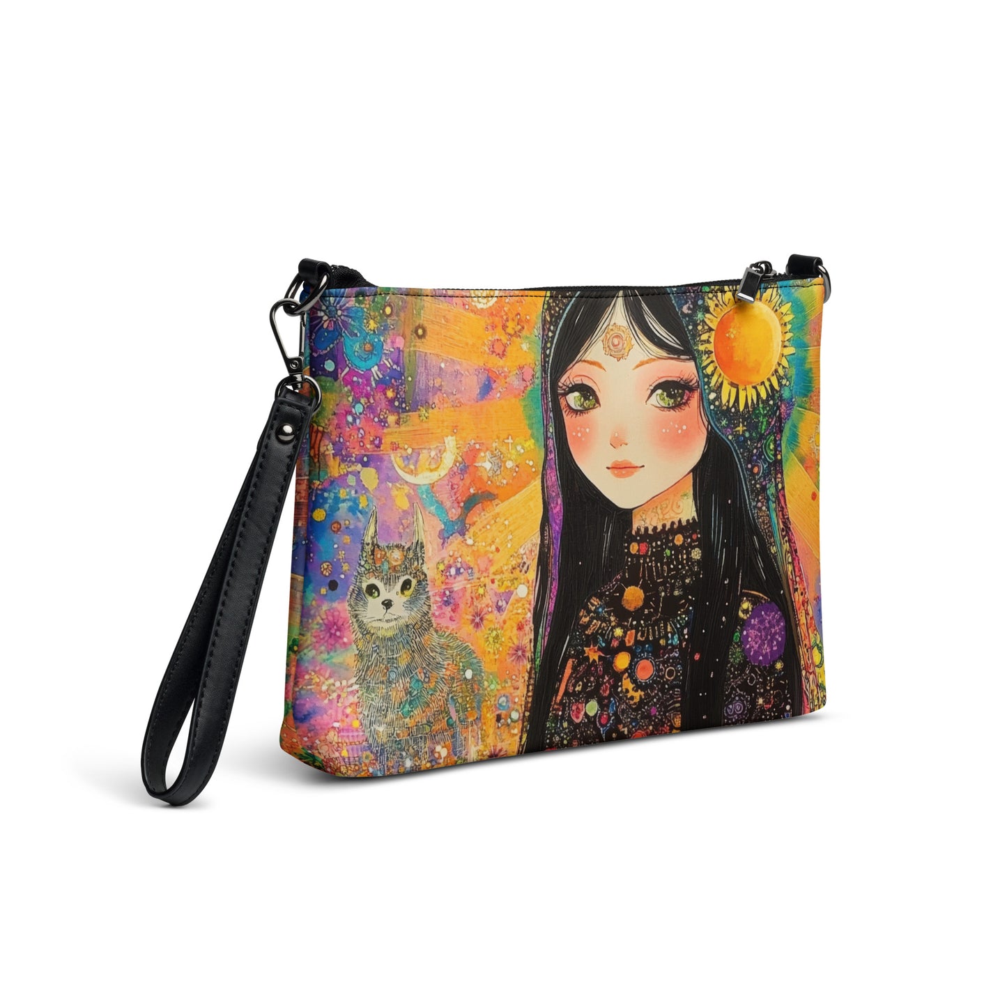 Ethereal Boho Abstract Rainbow Magic Sun Goddess Crossbody bag