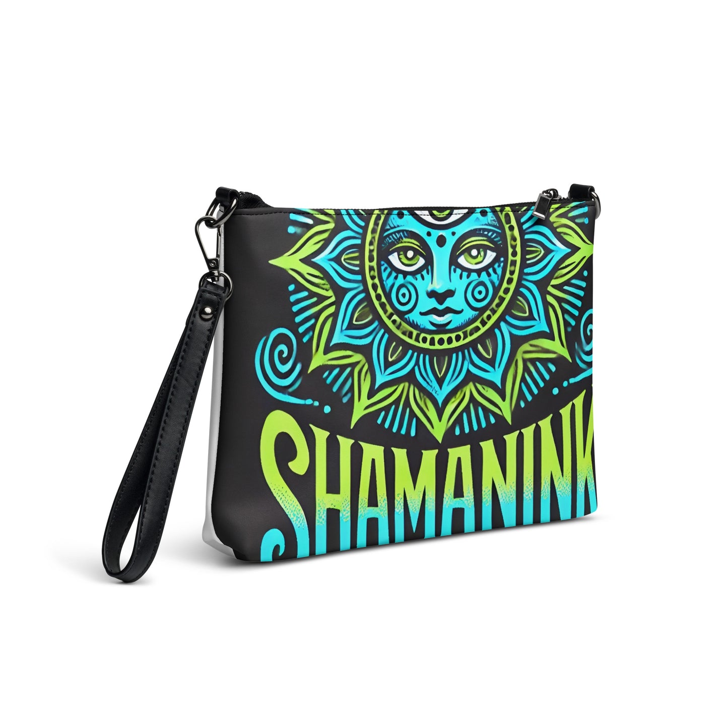 ShamanInkThreads Logo Green Blue Crossbody bag