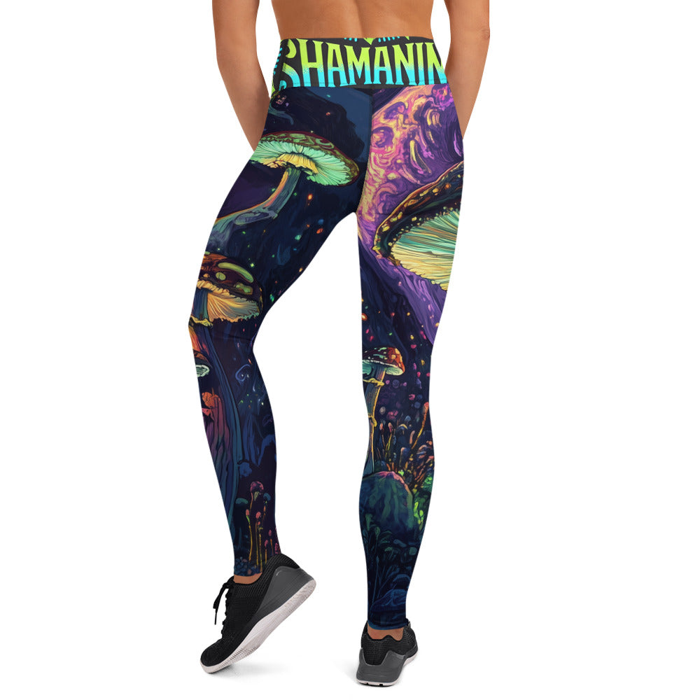 Purple FireFly God Light Psychedelic Mushroom Psy Festival CottageCore Yoga All over Print ShamanInkThreads Leggings
