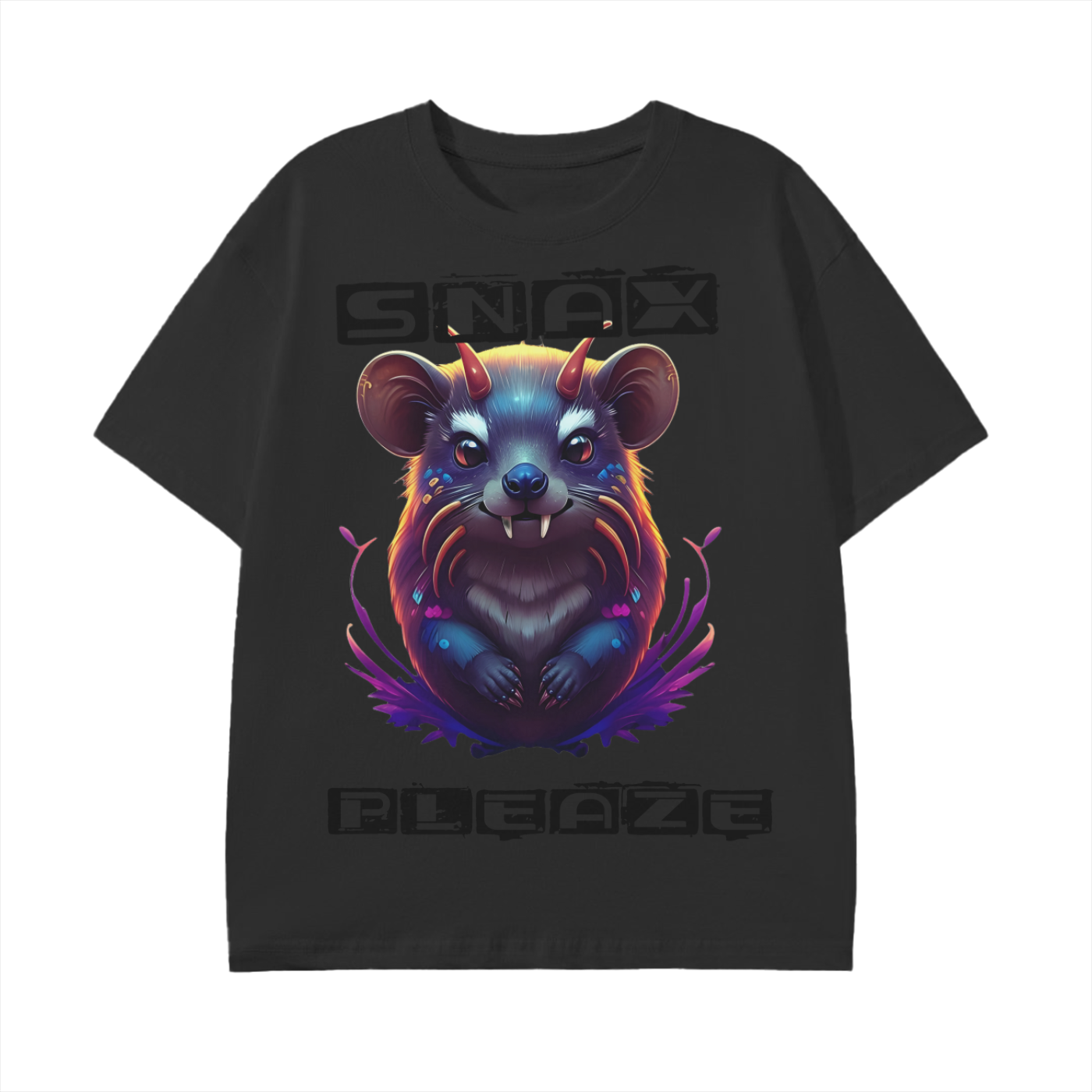 Hyrax Snax Please Yokai Anime Horn Flame Graphic Unisex Classic T-Shirt