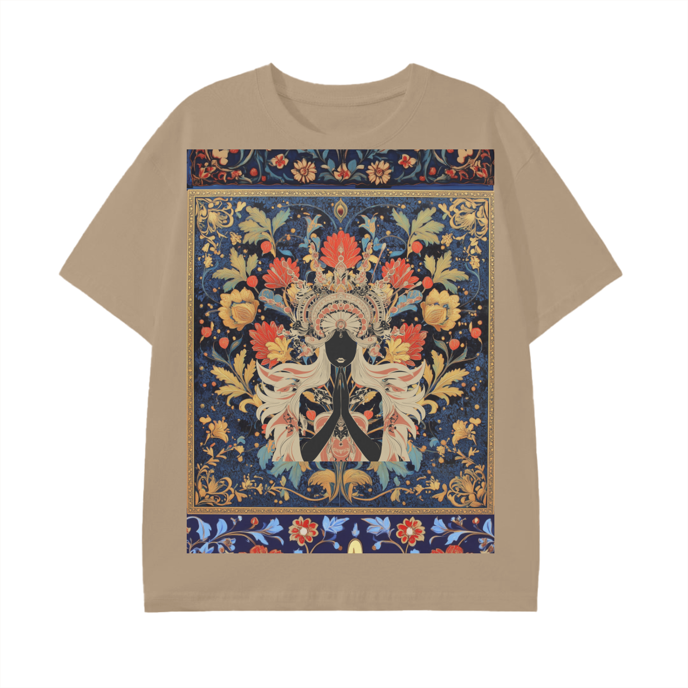 Dark Levant Eastern Nile Boho Floral Prayer Goddess Graphic Festival Unisex Classic T-Shirt