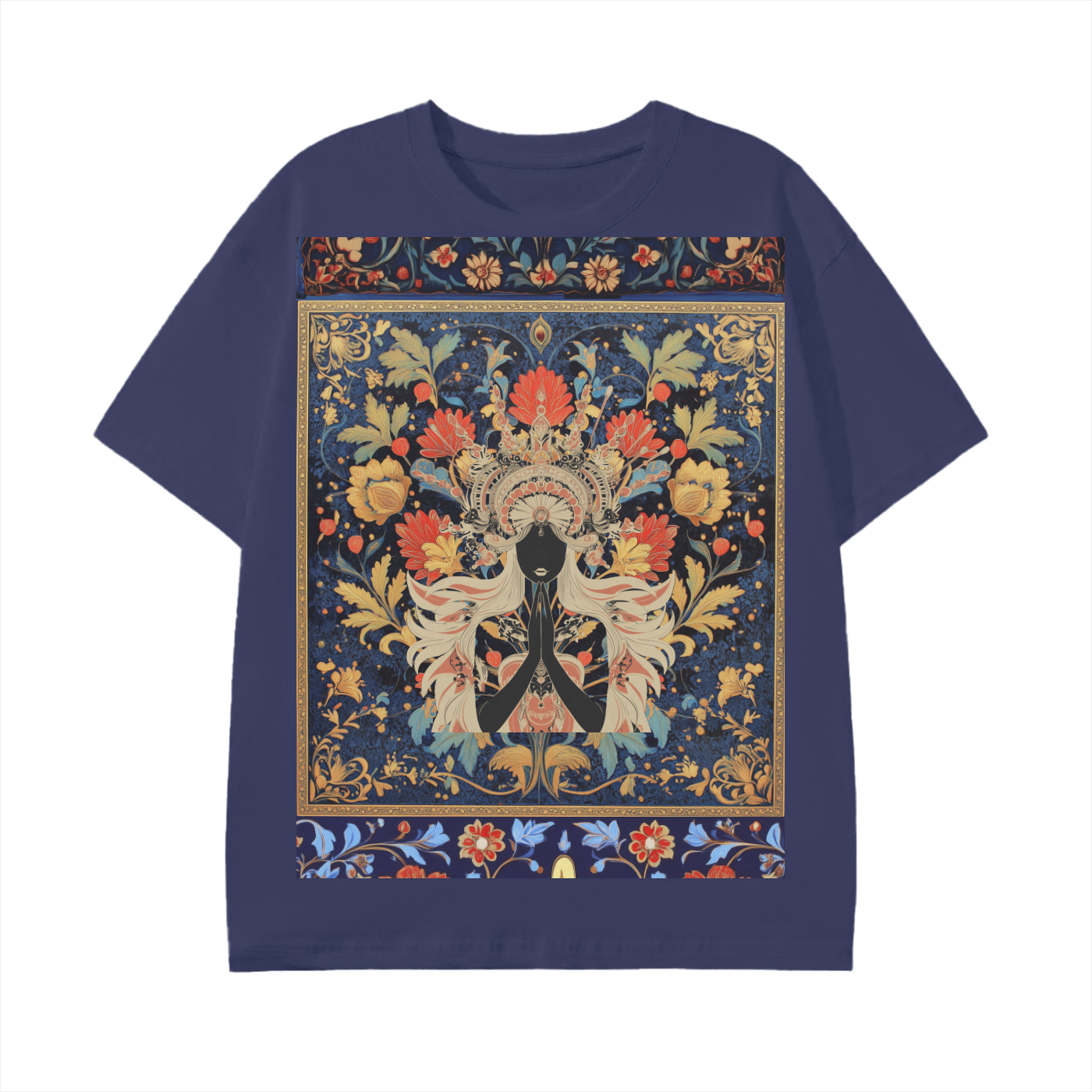 Dark Levant Eastern Nile Boho Floral Prayer Goddess Graphic Festival Unisex Classic T-Shirt