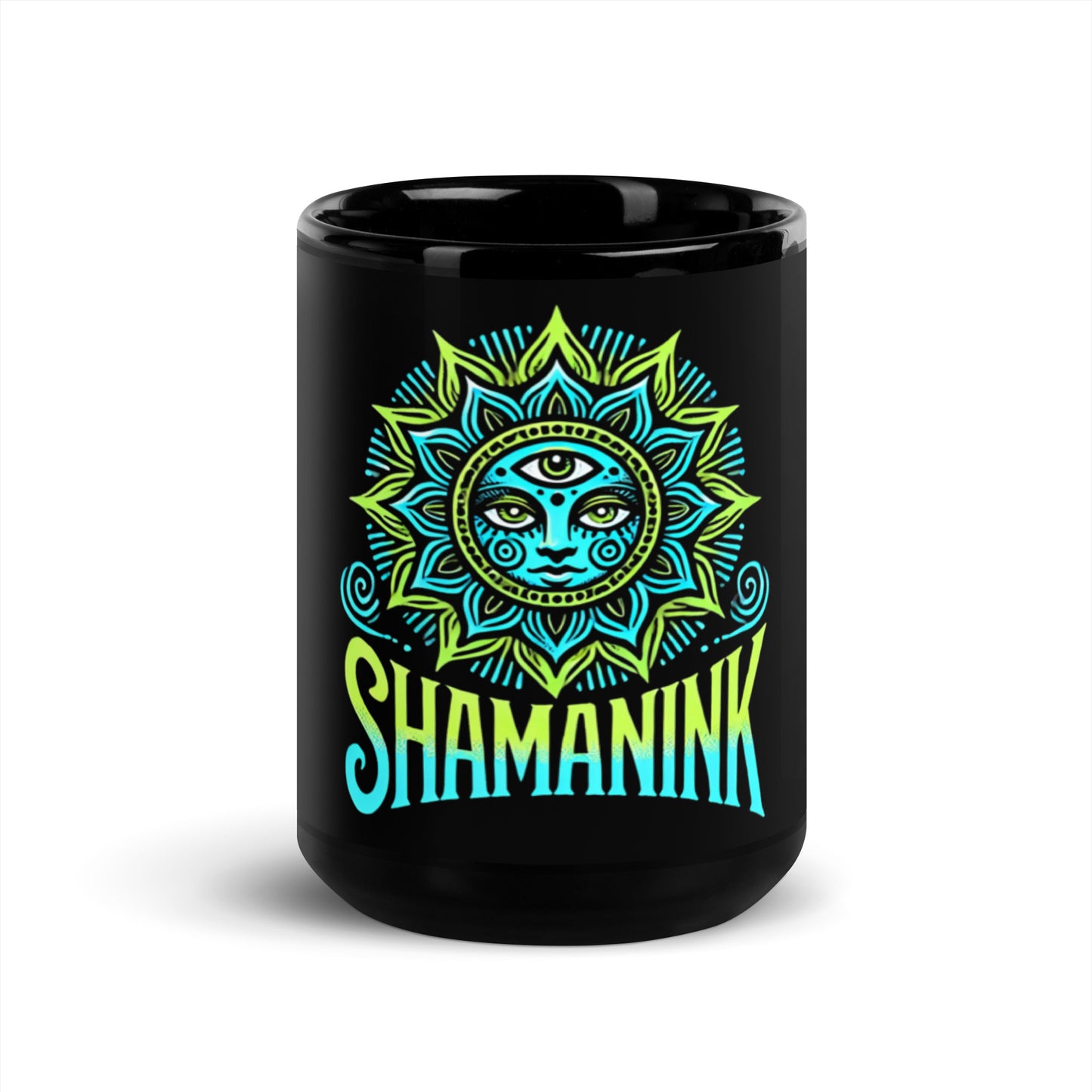 ShamanInk Logo Black Glossy Mug