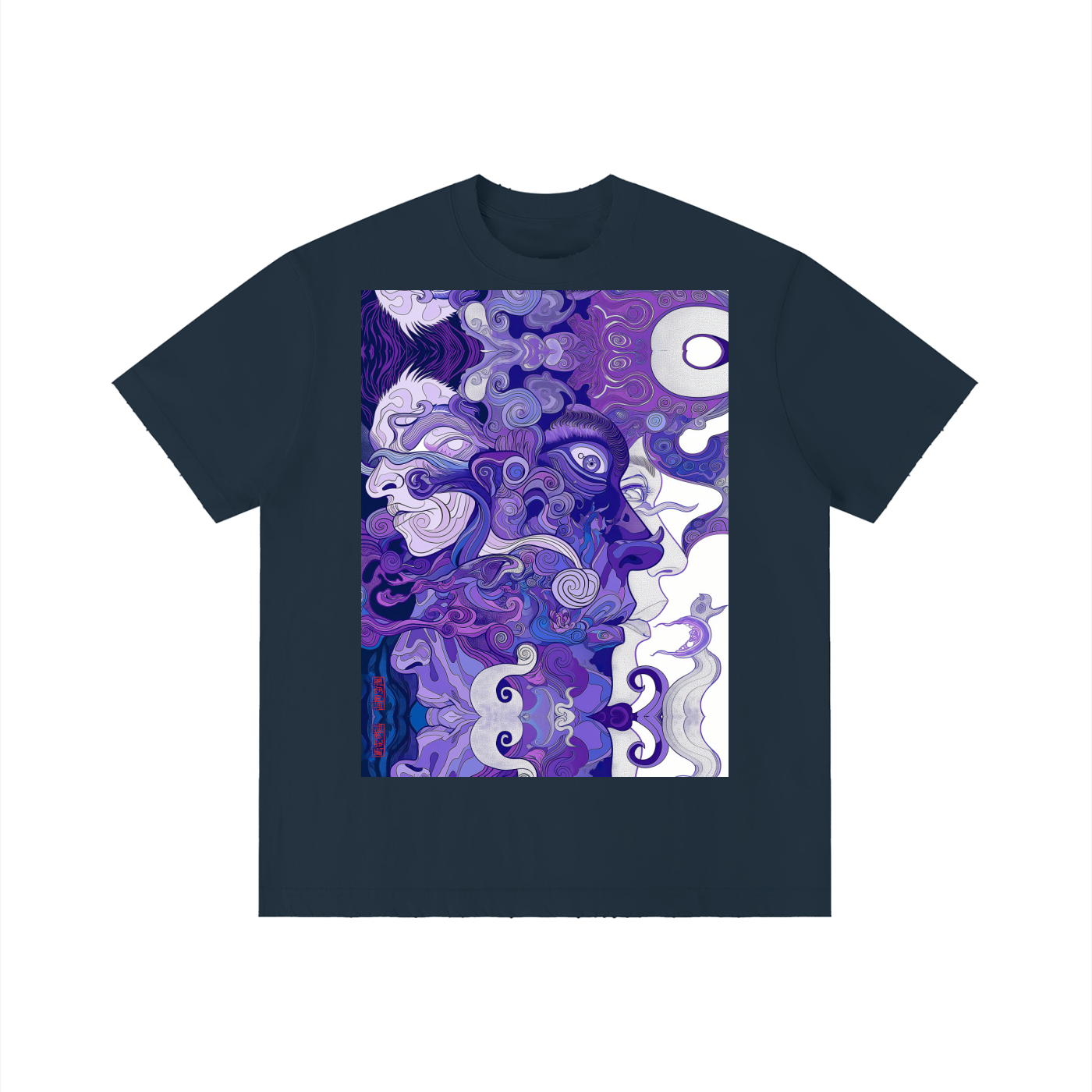 Purple Wave Profile Avant Faces Smoke Swirl Unisex Tee Unisex Vintage Wash Distressed T-Shirt