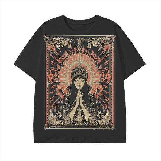 Retro mystic art noveau Levant boho prayer festival eace prayer goddess Unisex Classic T-Shirt - 180 GSM