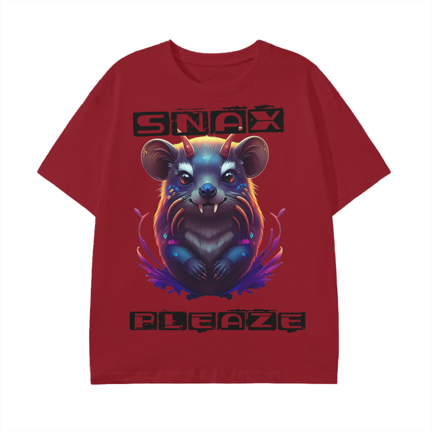 Hyrax Snax Please Yokai Anime Horn Flame Graphic Unisex Classic T-Shirt