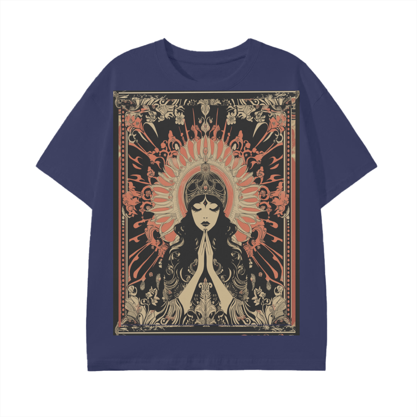 Retro mystic art noveau Levant boho prayer festival eace prayer goddess Unisex Classic T-Shirt - 180 GSM