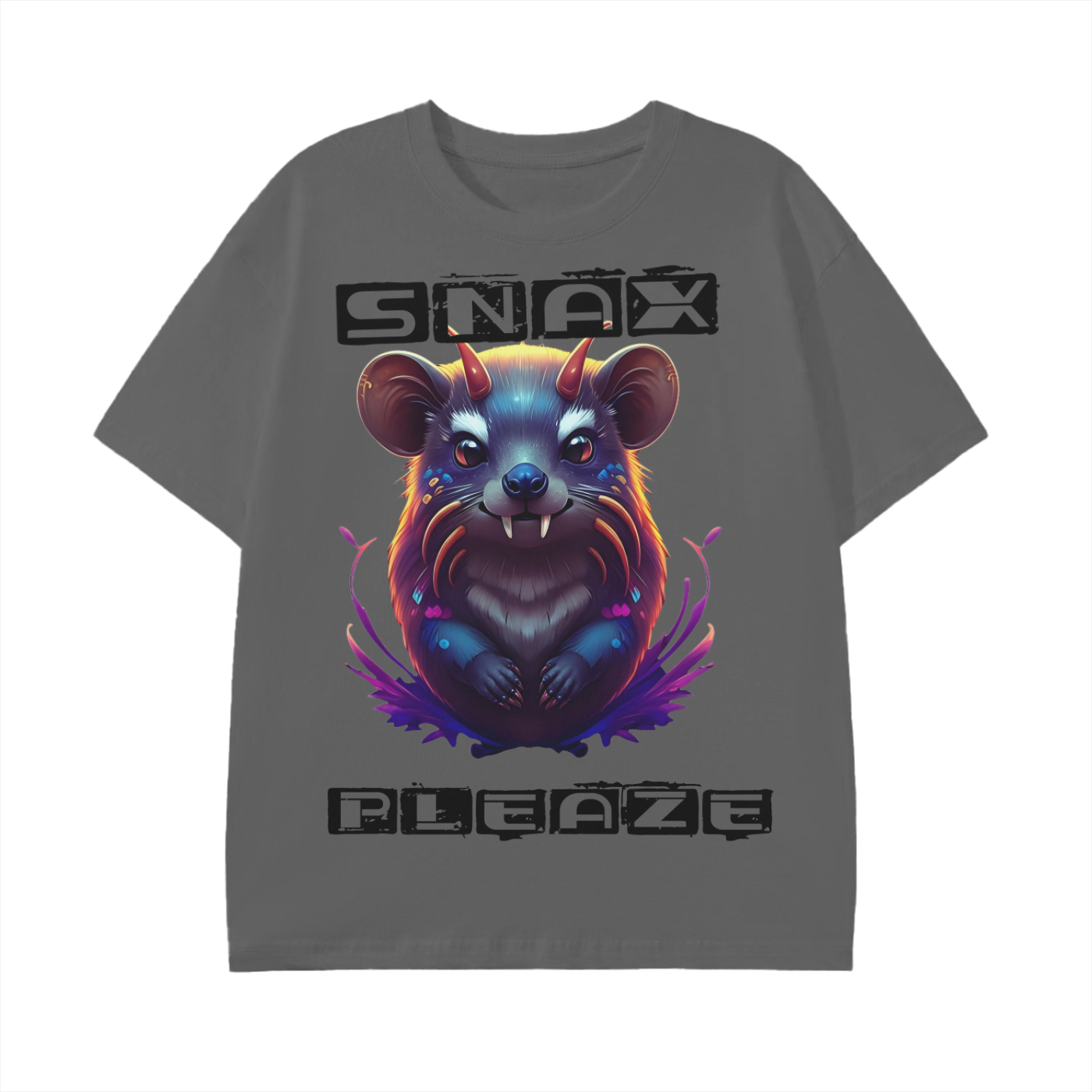 Hyrax Snax Please Yokai Anime Horn Flame Graphic Unisex Classic T-Shirt