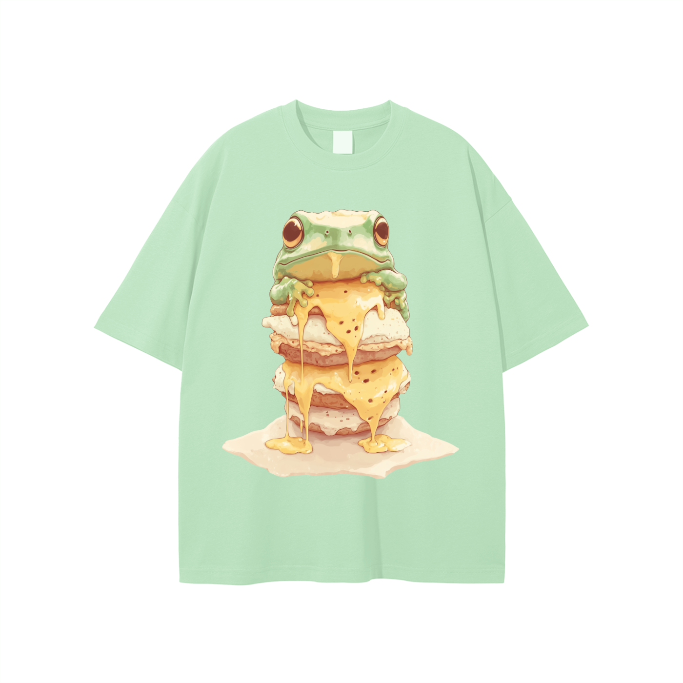 Frog Benedict Sammich Pastel Beach Drip Rave Festival Unisex Graphic T-shirt